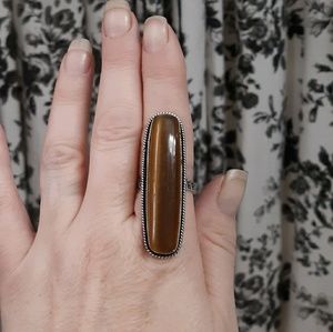 New Monalisa 925 Silver Statement Ring.